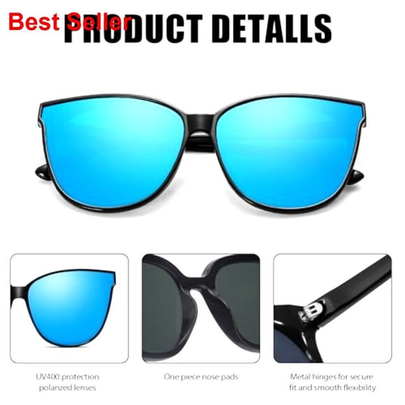 Polarized Oversized Cat Eye Sunglasses UV400 Protection Driving Fishing main image 4